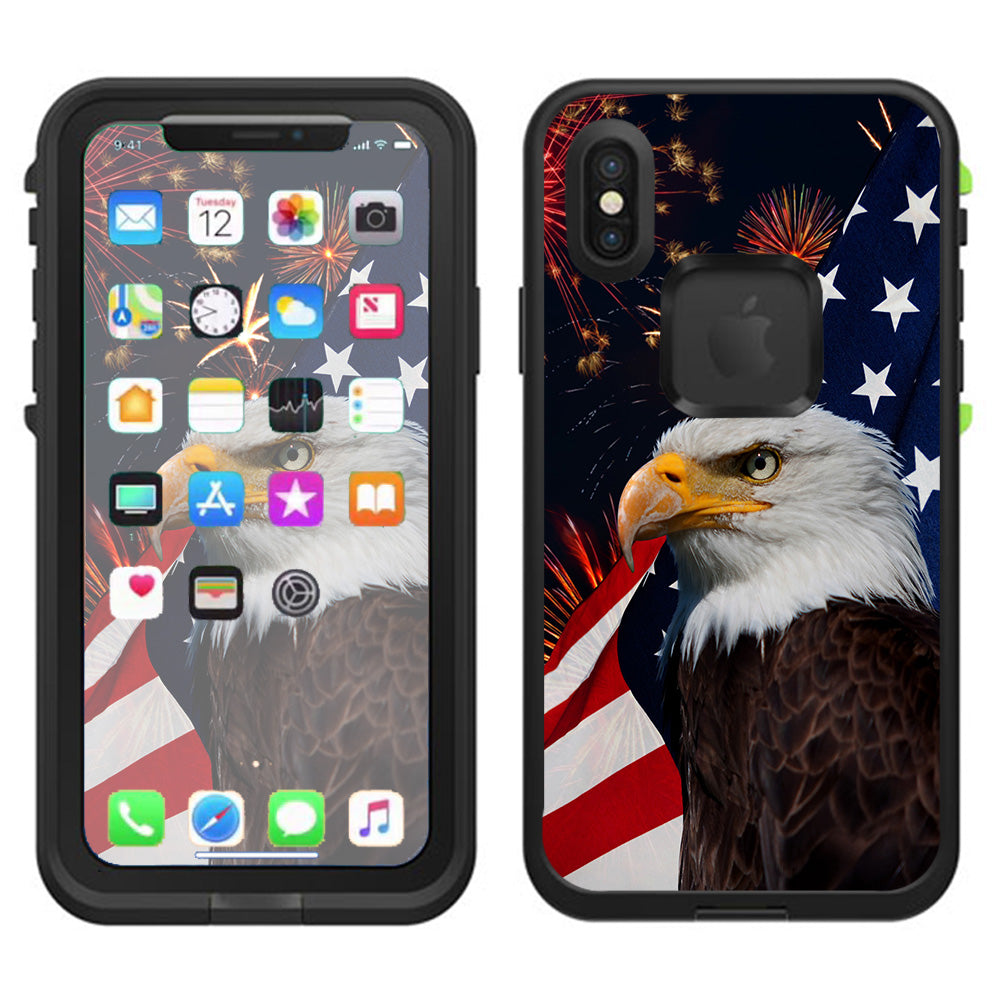  Eagle America Flag Independence Lifeproof Fre Case iPhone X Skin