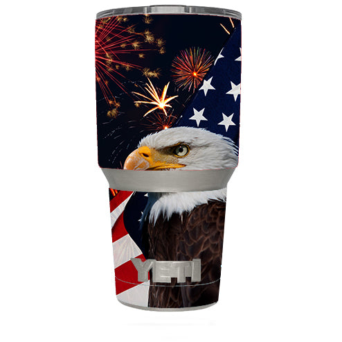  Eagle America Flag Independence Yeti 30oz Rambler Tumbler Skin