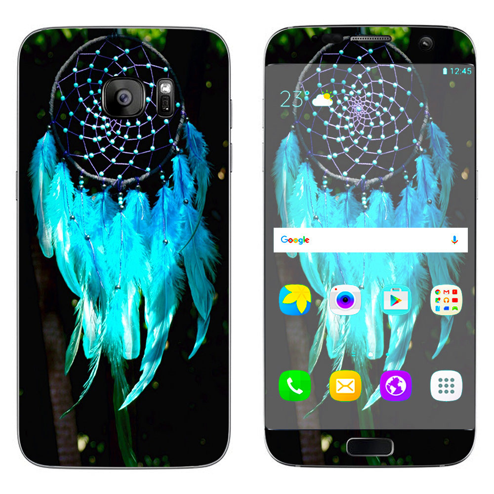  Dream Catcher Dreamcatcher Blue Feathers Samsung Galaxy S7 Edge Skin