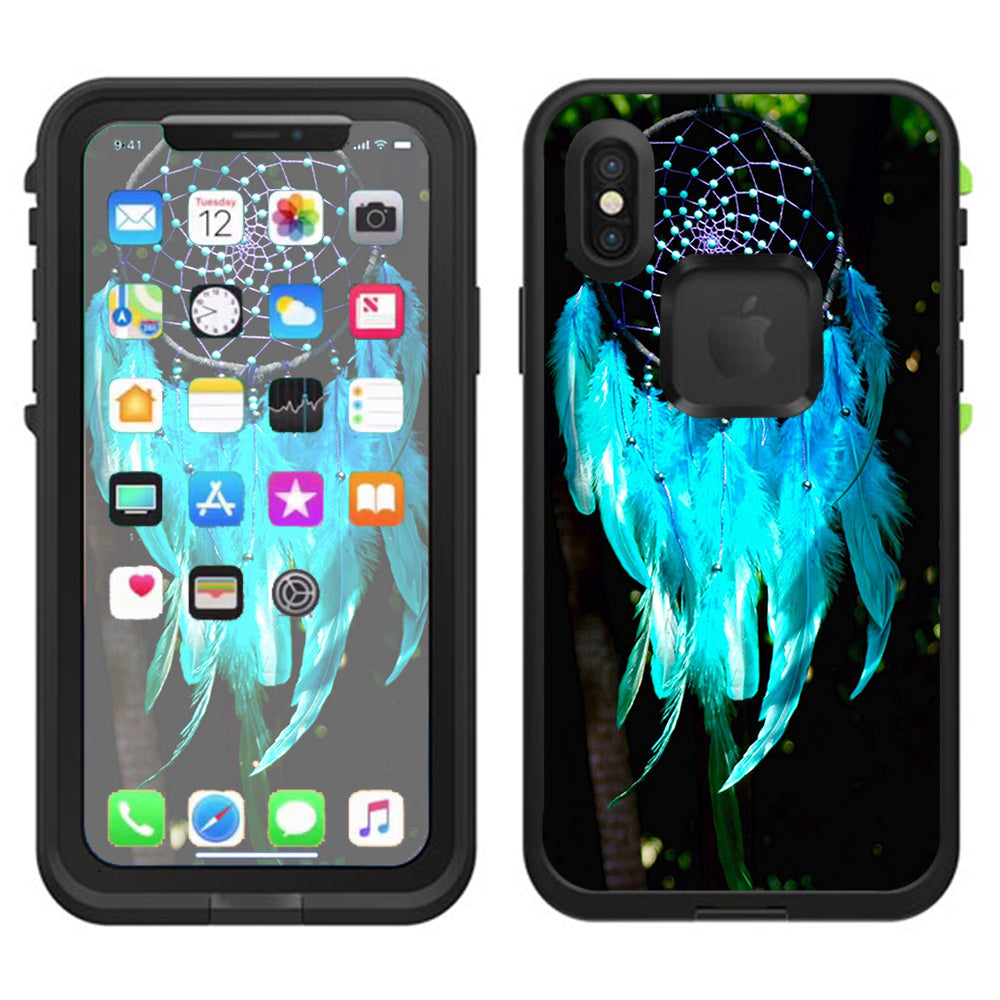  Dream Catcher Dreamcatcher Blue Feathers Lifeproof Fre Case iPhone X Skin