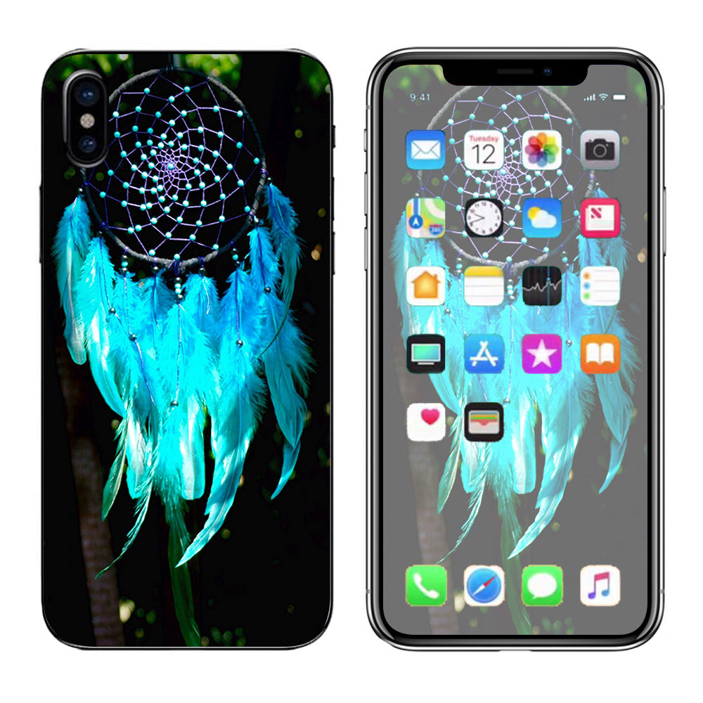  Dream Catcher Dreamcatcher Blue Feathers Apple iPhone X Skin