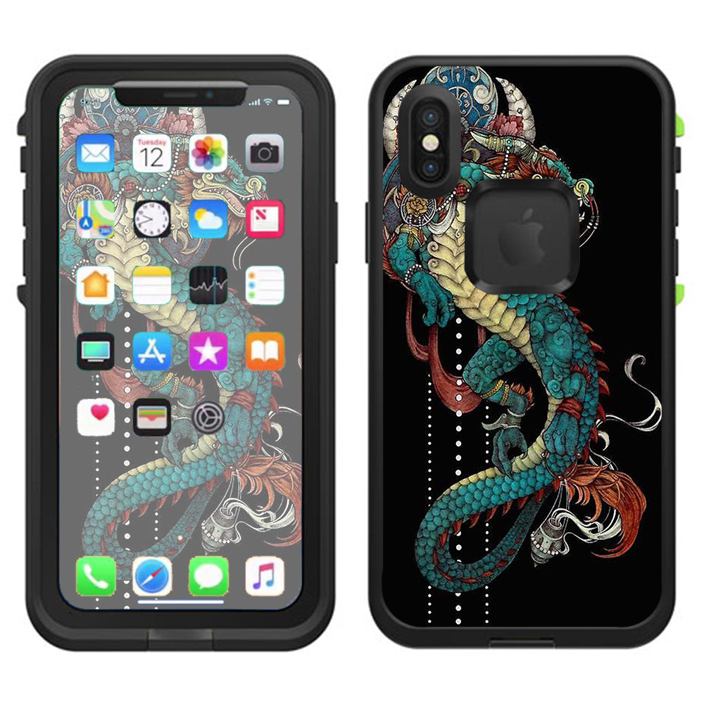  Dragon Japanese Style Tattoo Lifeproof Fre Case iPhone X Skin