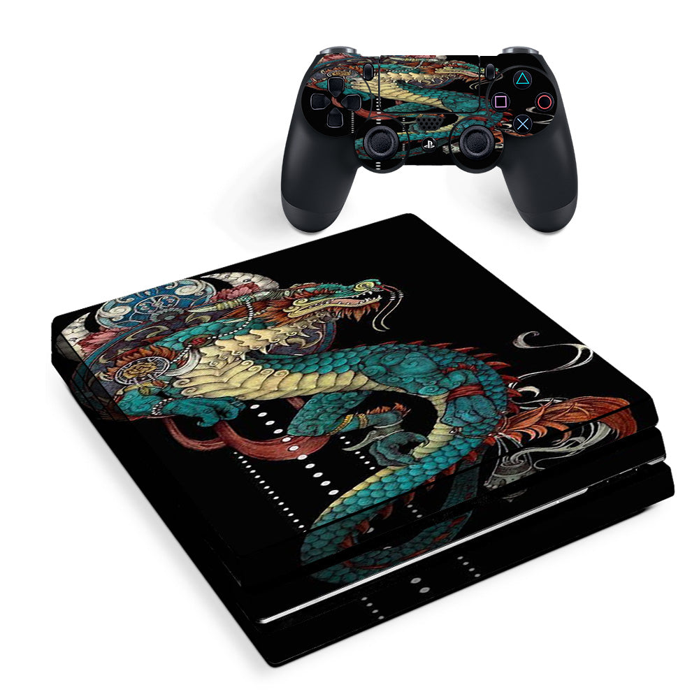 Skin Decal Vinyl Wrap For Playstation Ps4 Pro Console & Controller Stickers Skins Cover/ Dragon Japanese Style Tattoo Sony PS4 Pro Skin