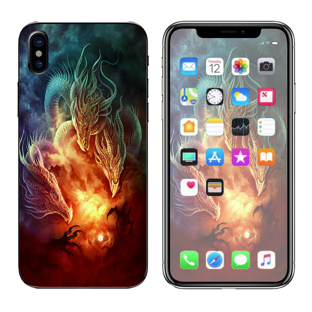  Dragons Fireball Magic Apple iPhone X Skin