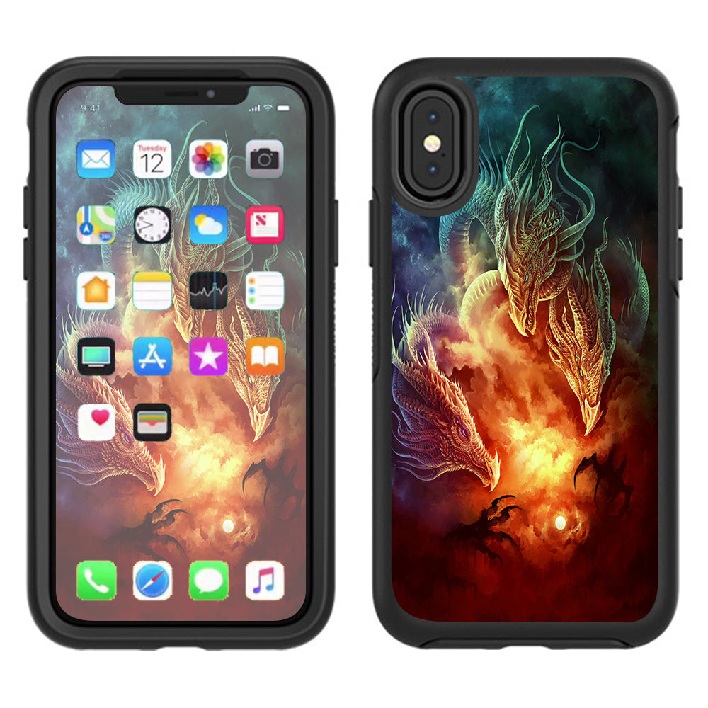  Dragons Fireball Magic Otterbox Defender Apple iPhone X Skin