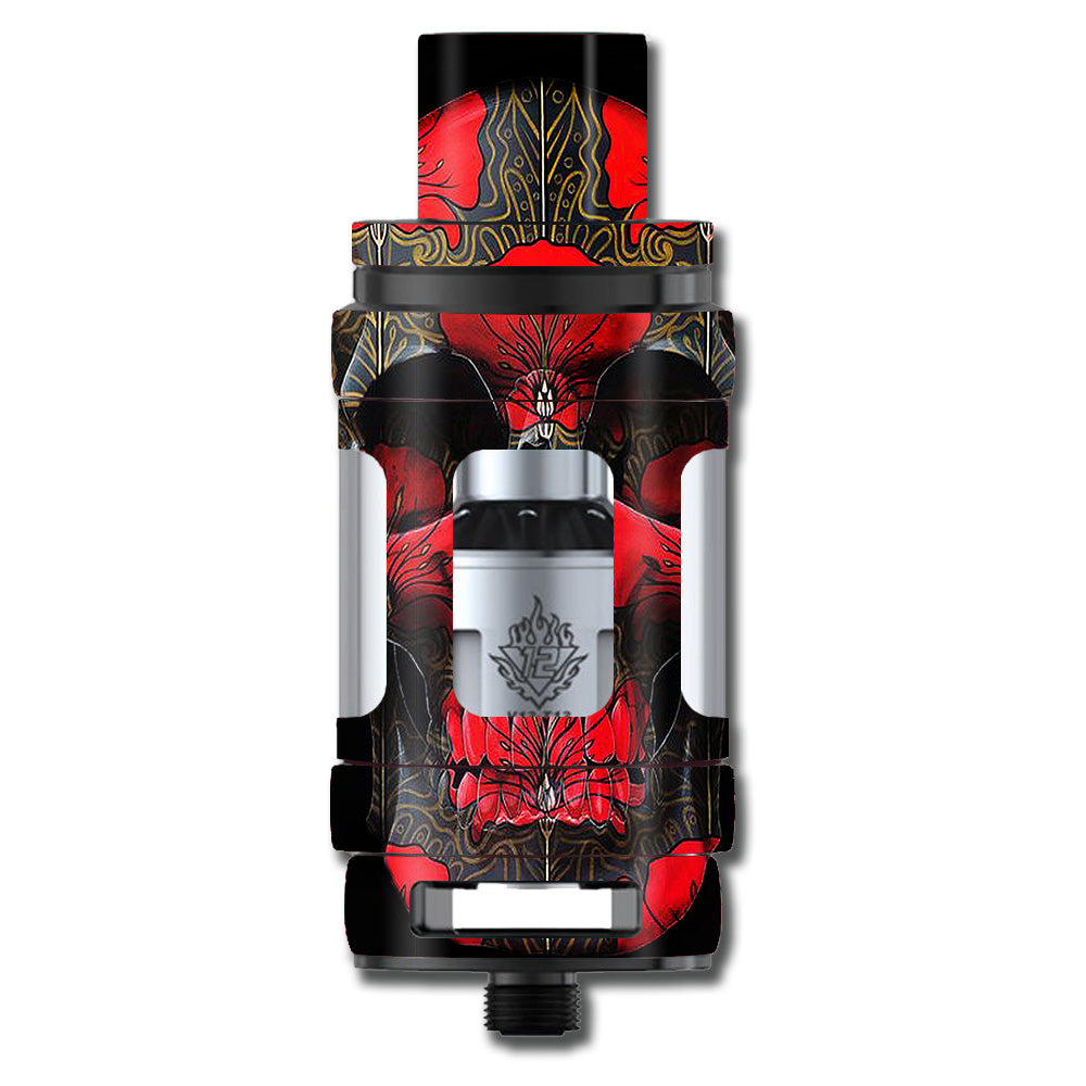  Dark Flowers Skull Art Smok TFV12 Tank Skin