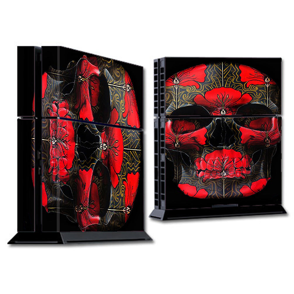  Dark Flowers Skull Art Sony Playstation PS4 Skin