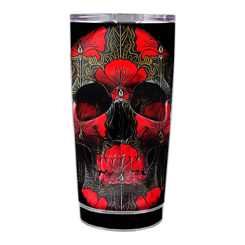  Dark Flowers Skull Art Ozark Trail 20oz Tumbler Skin