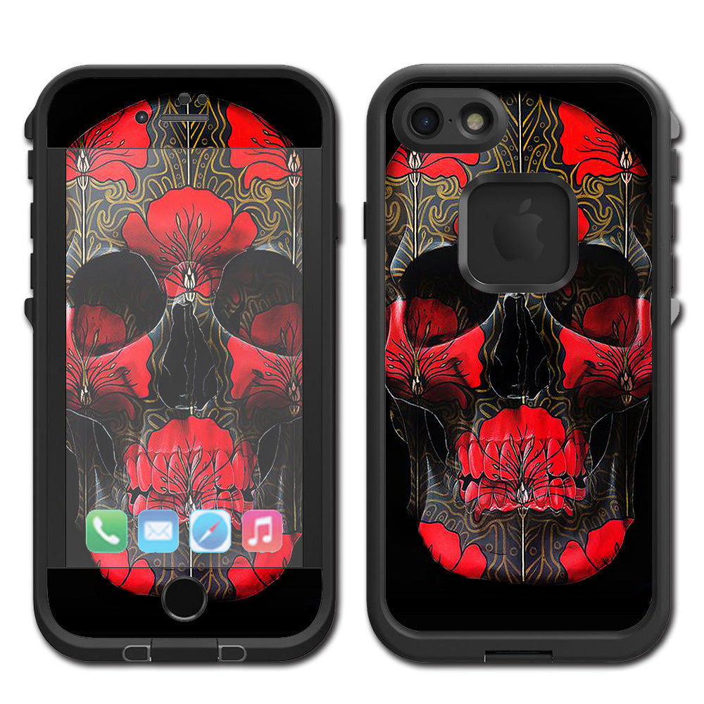  Dark Flowers Skull Art Lifeproof Fre iPhone 7 or iPhone 8 Skin