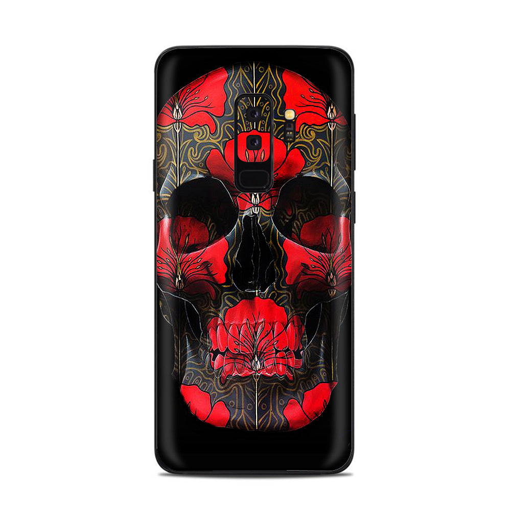  Dark Flowers Skull Art Samsung Galaxy S9 Plus Skin