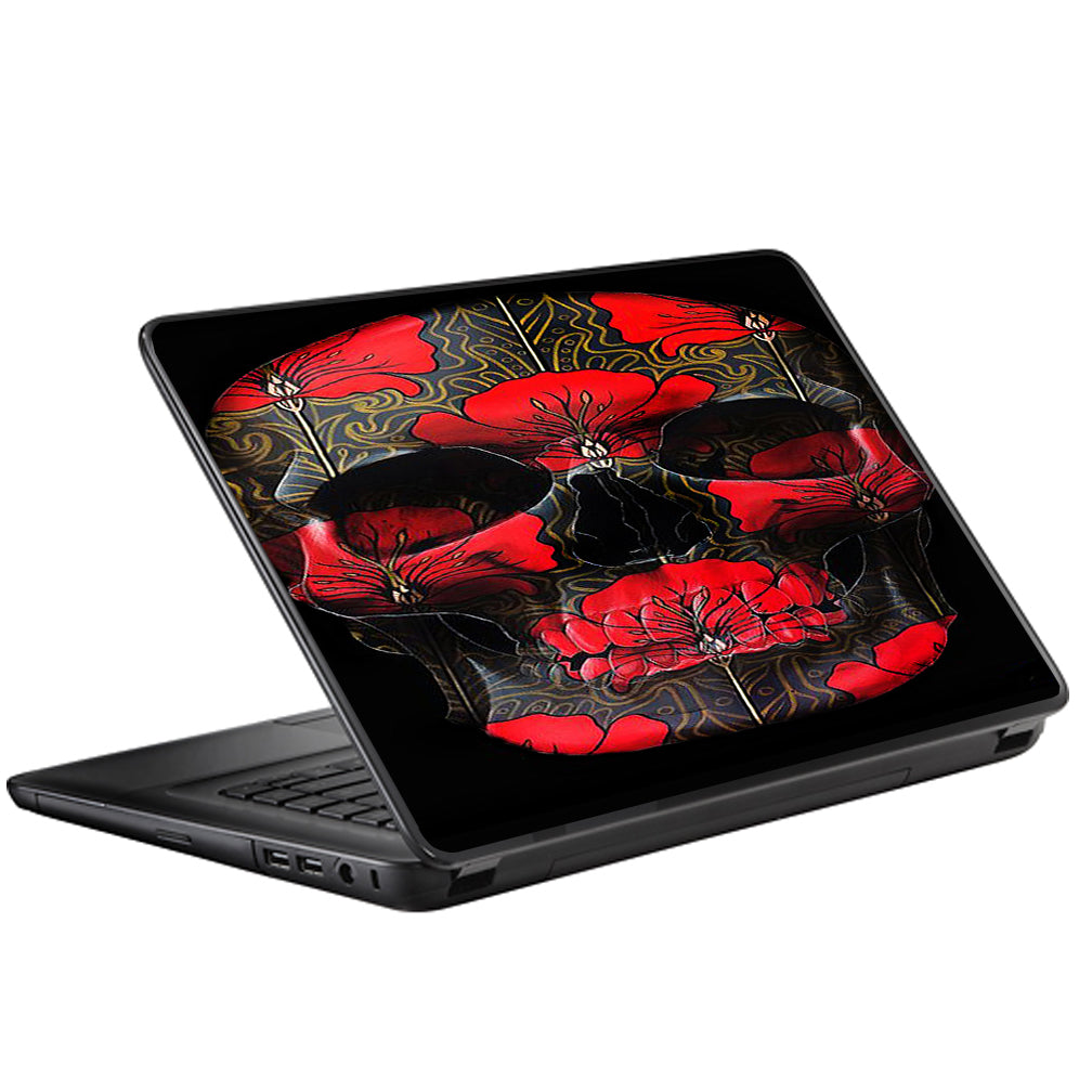  Dark Flowers Skull Art Universal 13 to 16 inch wide laptop Skin
