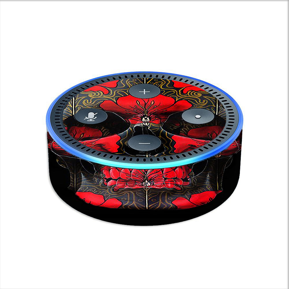 Dark Flowers Skull Art Amazon Echo Dot 2nd Gen Skin