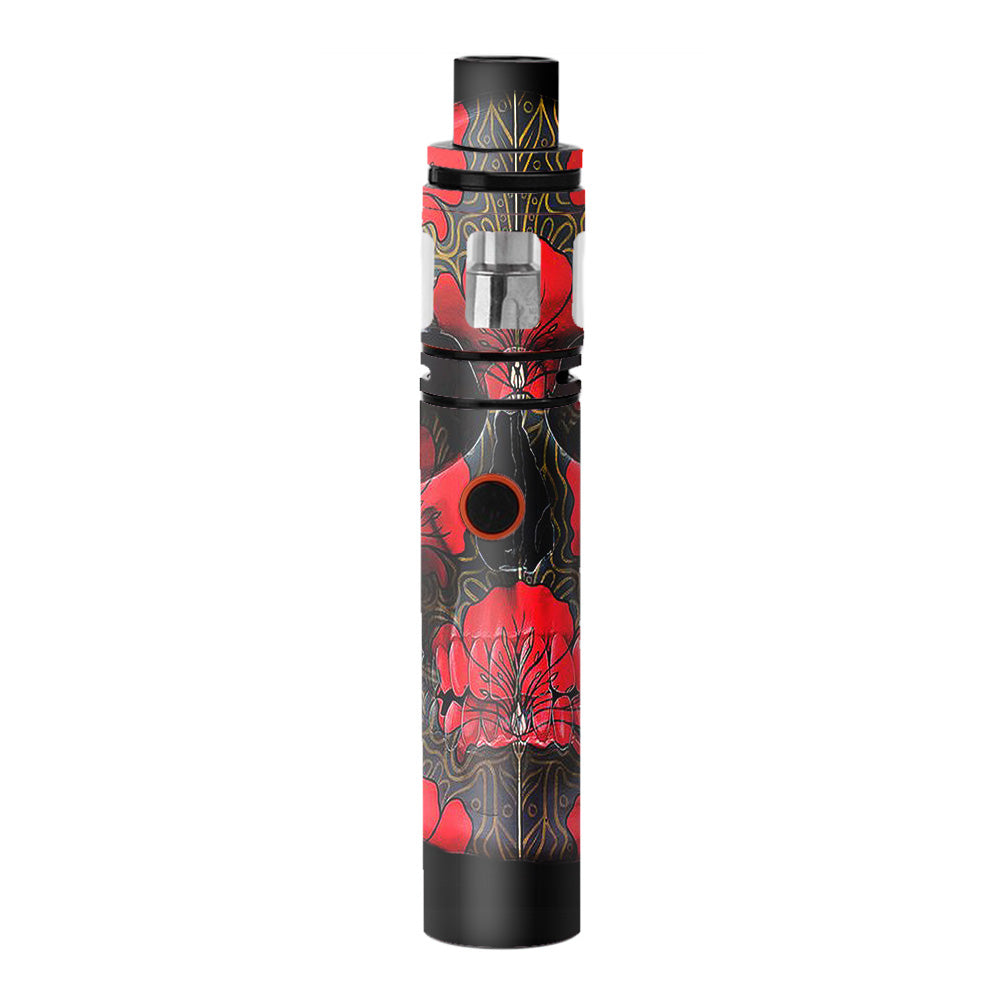  Dark Flowers Skull Art Smok Stick V8 Skin