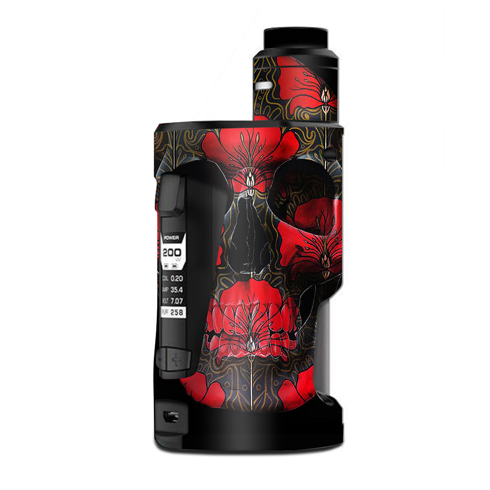 Dark Flowers Skull Art G Box Squonk Geek Vape Skin