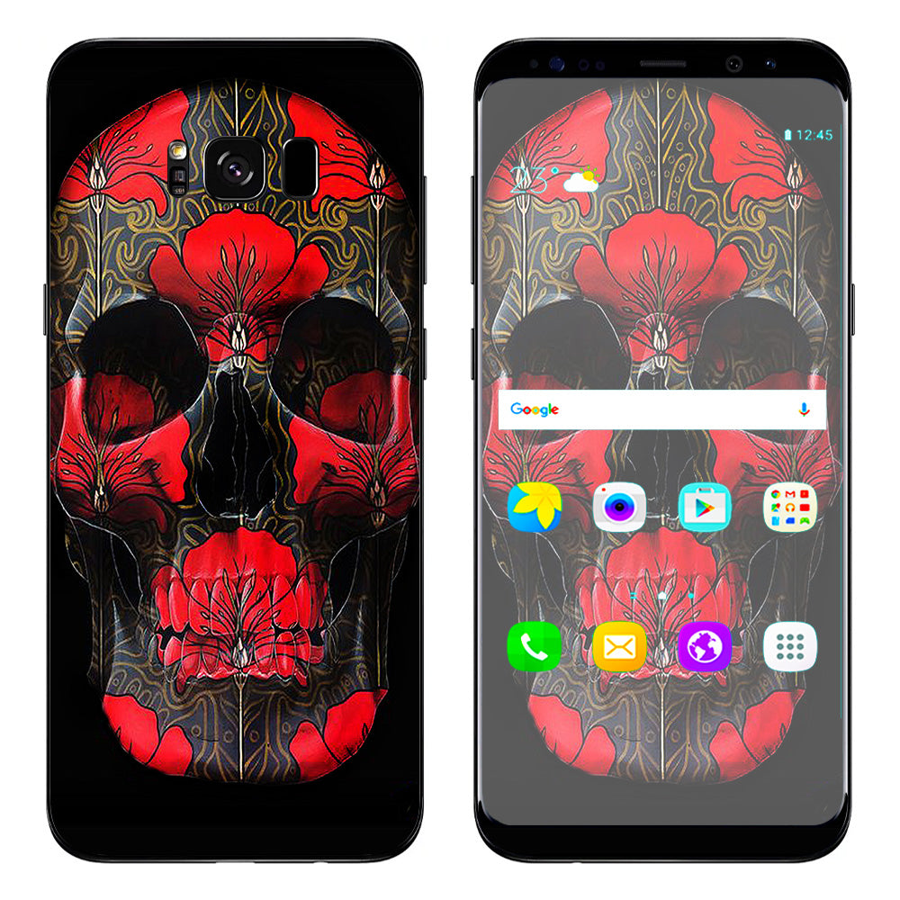  Dark Flowers Skull Art Samsung Galaxy S8 Plus Skin