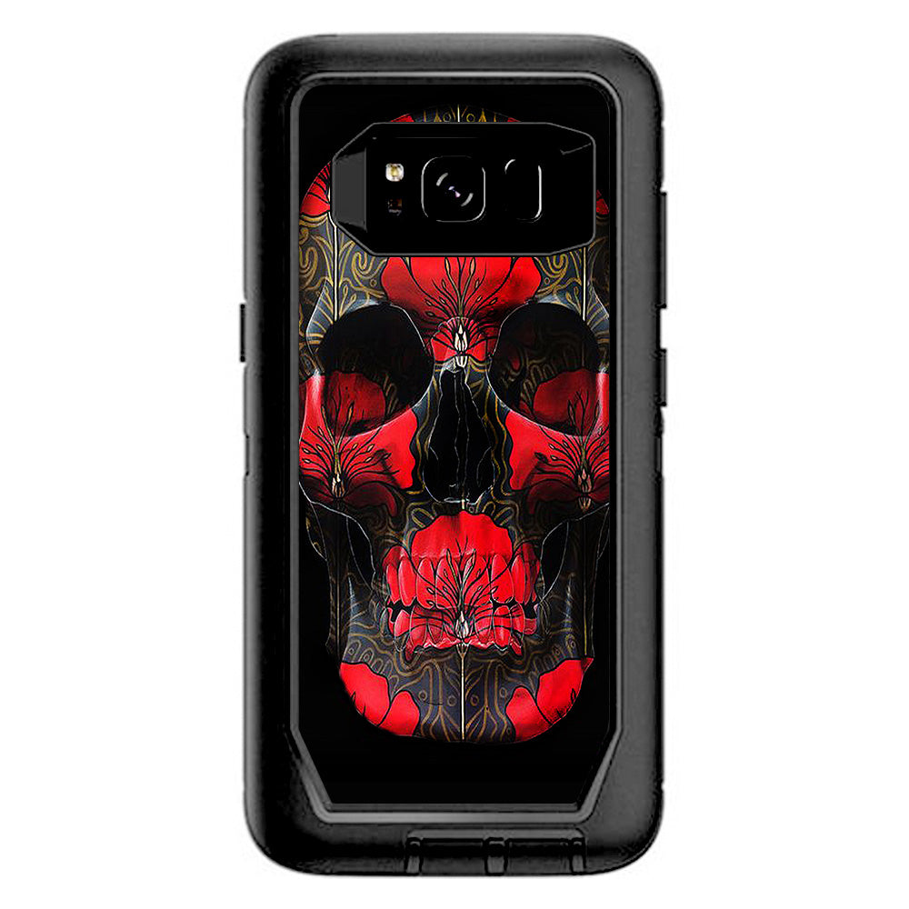  Dark Flowers Skull Art Otterbox Defender Samsung Galaxy S8 Skin