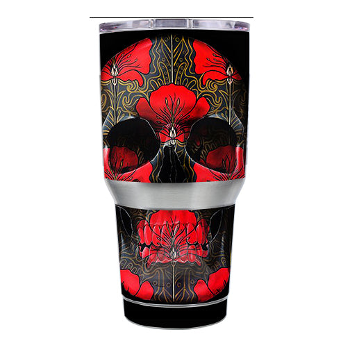  Dark Flowers Skull Art Ozark Trail 20oz Tumbler Skin
