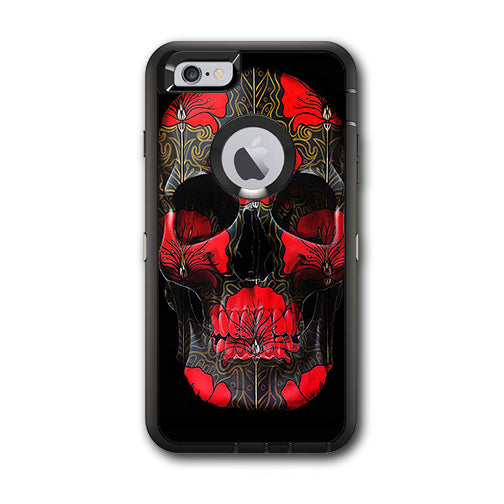  Dark Flowers Skull Art Otterbox Defender iPhone 6 PLUS Skin