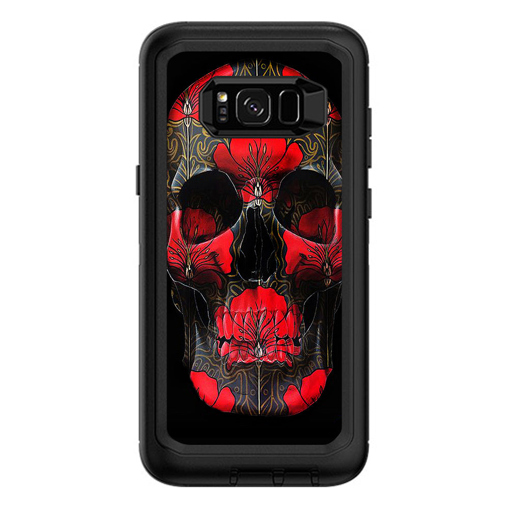  Dark Flowers Skull Art Otterbox Defender Samsung Galaxy S8 Plus Skin