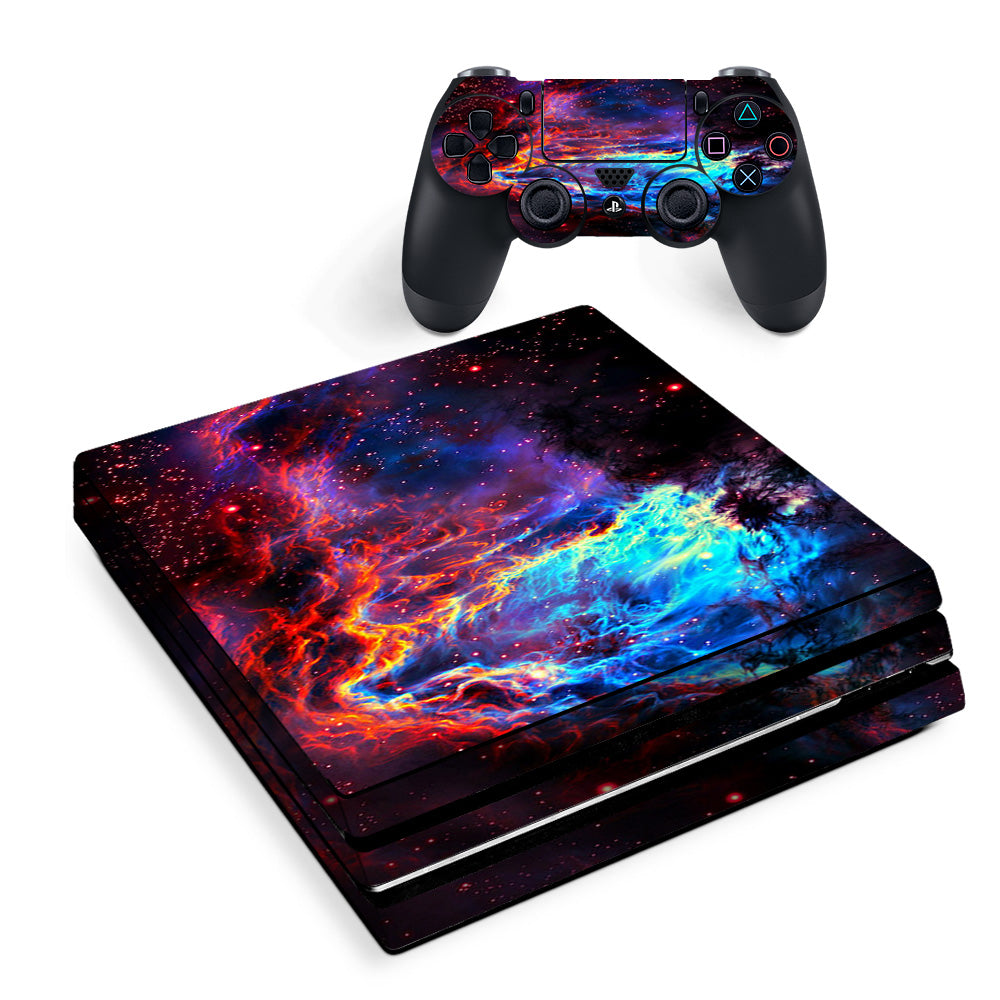 Skin Decal Vinyl Wrap For Playstation Ps4 Pro Console & Controller Stickers Skins Cover/ Cosmic Color Galaxy Universe Sony PS4 Pro Skin