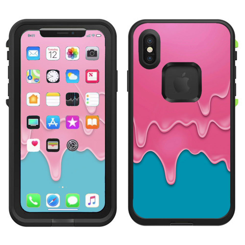  Dripping Ice Cream Drips Lifeproof Fre Case iPhone X Skin