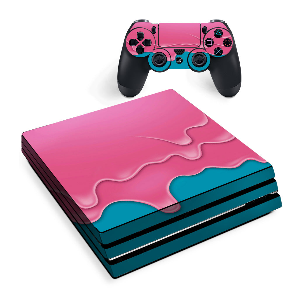 Skin Decal Vinyl Wrap For Playstation Ps4 Pro Console & Controller Stickers Skins Cover/ Dripping Ice Cream Drips Sony PS4 Pro Skin