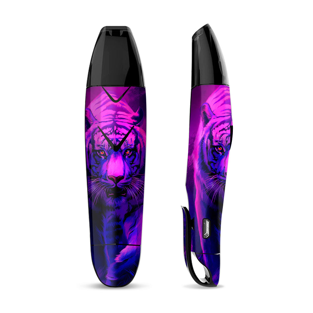 Skin Decal Vinyl Wrap for Suorin Vagon  Vape / Tiger Prowl Pink Purple Neon Jungle