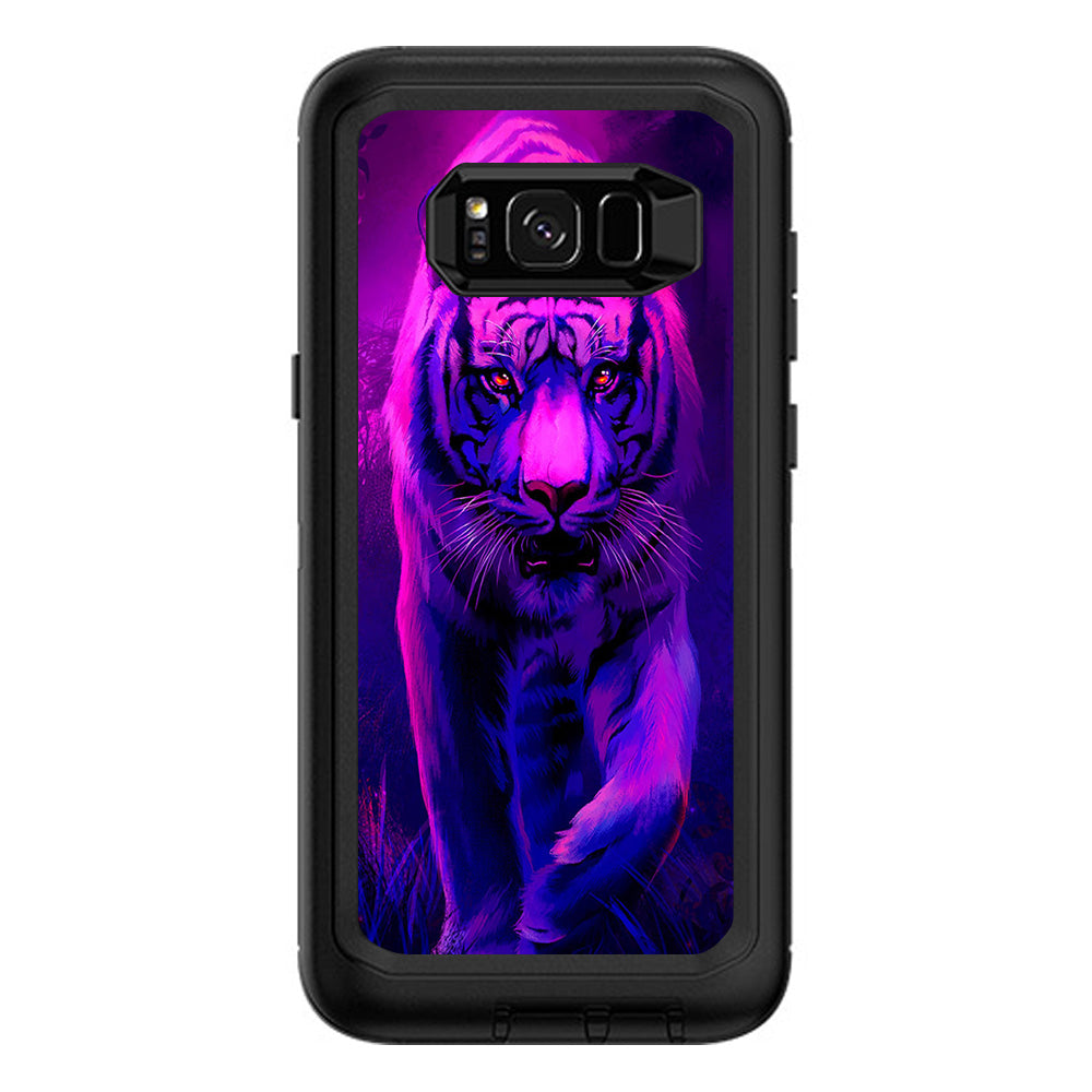  Tiger Prowl Pink Purple Neon Jungle Otterbox Defender Samsung Galaxy S8 Plus Skin