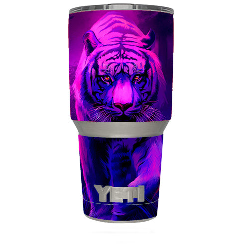  Tiger Prowl Pink Purple Neon Jungle Yeti 30oz Rambler Tumbler Skin