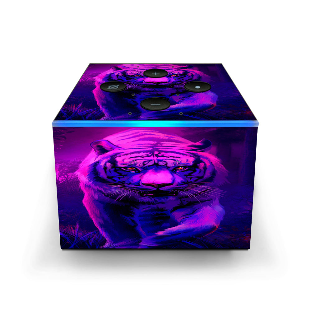  Tiger Prowl Pink Purple Neon Jungle Amazon Fire TV Cube Skin