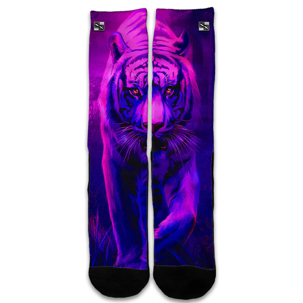  Tiger Prowl Pink Purple Neon Jungle Universal Socks