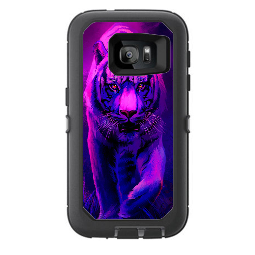  Tiger Prowl Pink Purple Neon Jungle Otterbox Defender Samsung Galaxy S7 Skin