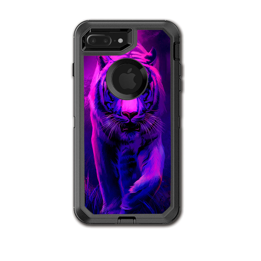  Tiger Prowl Pink Purple Neon Jungle Otterbox Defender iPhone 7+ Plus or iPhone 8+ Plus Skin