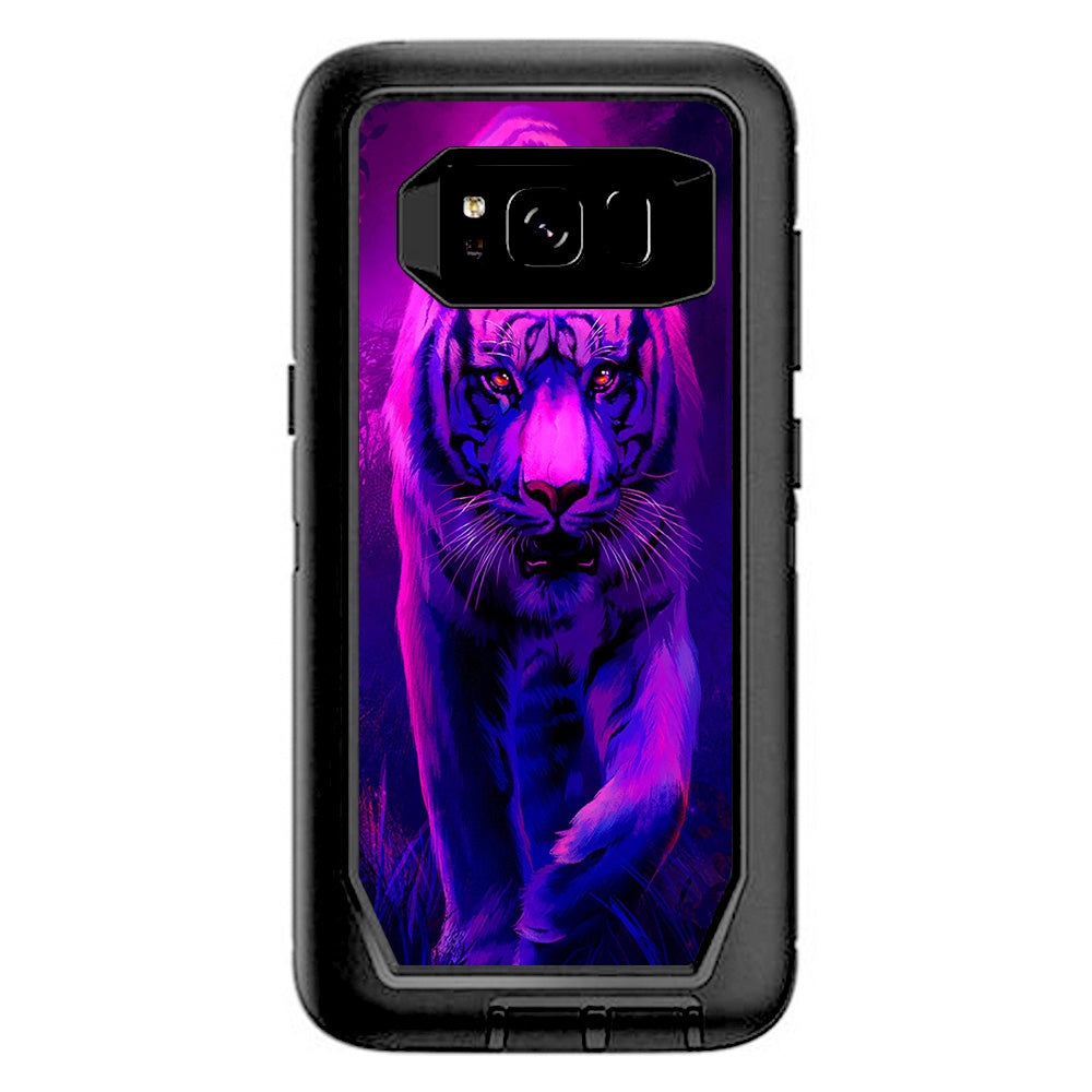  Tiger Prowl Pink Purple Neon Jungle Otterbox Defender Samsung Galaxy S8 Skin