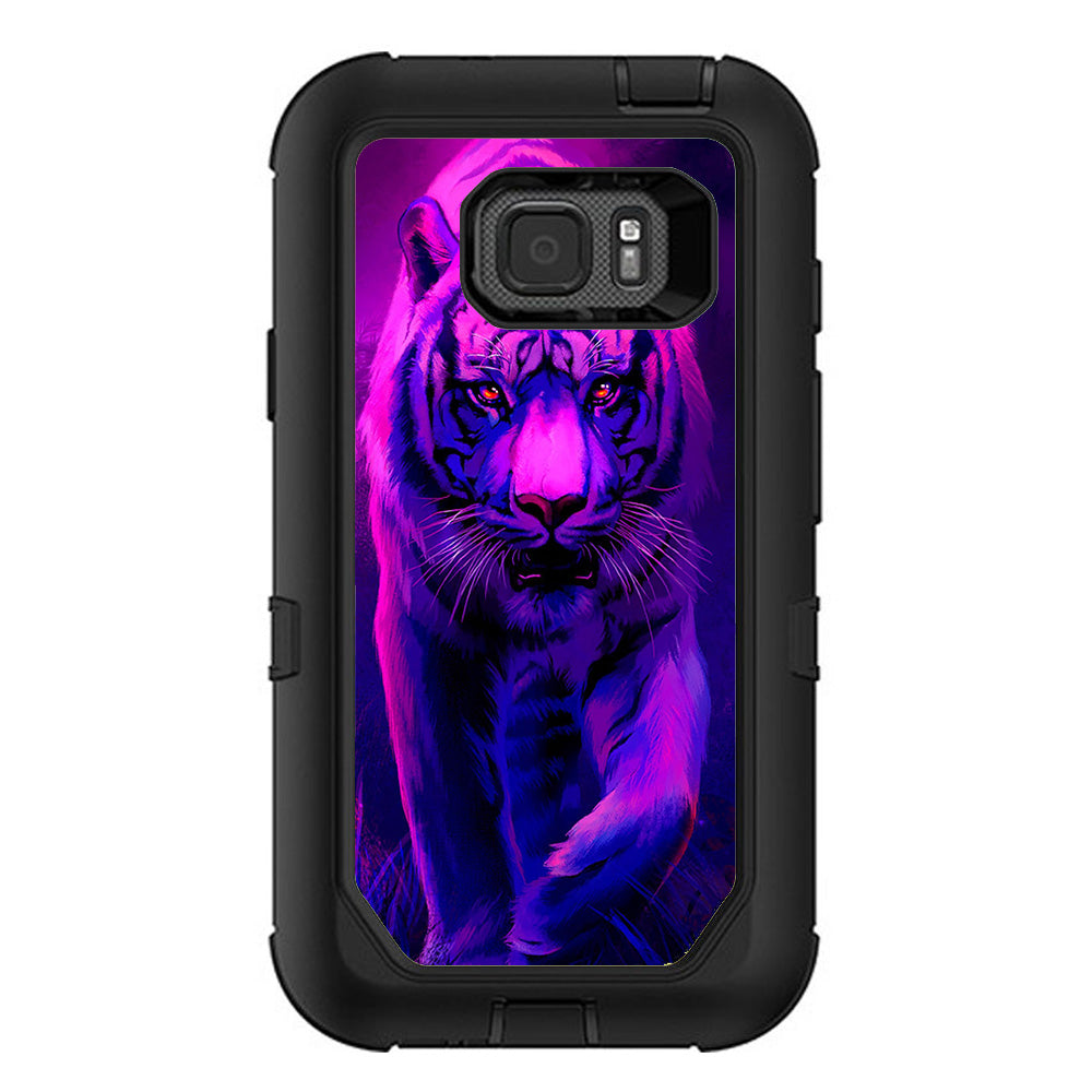  Tiger Prowl Pink Purple Neon Jungle Otterbox Defender Samsung Galaxy S7 Active Skin