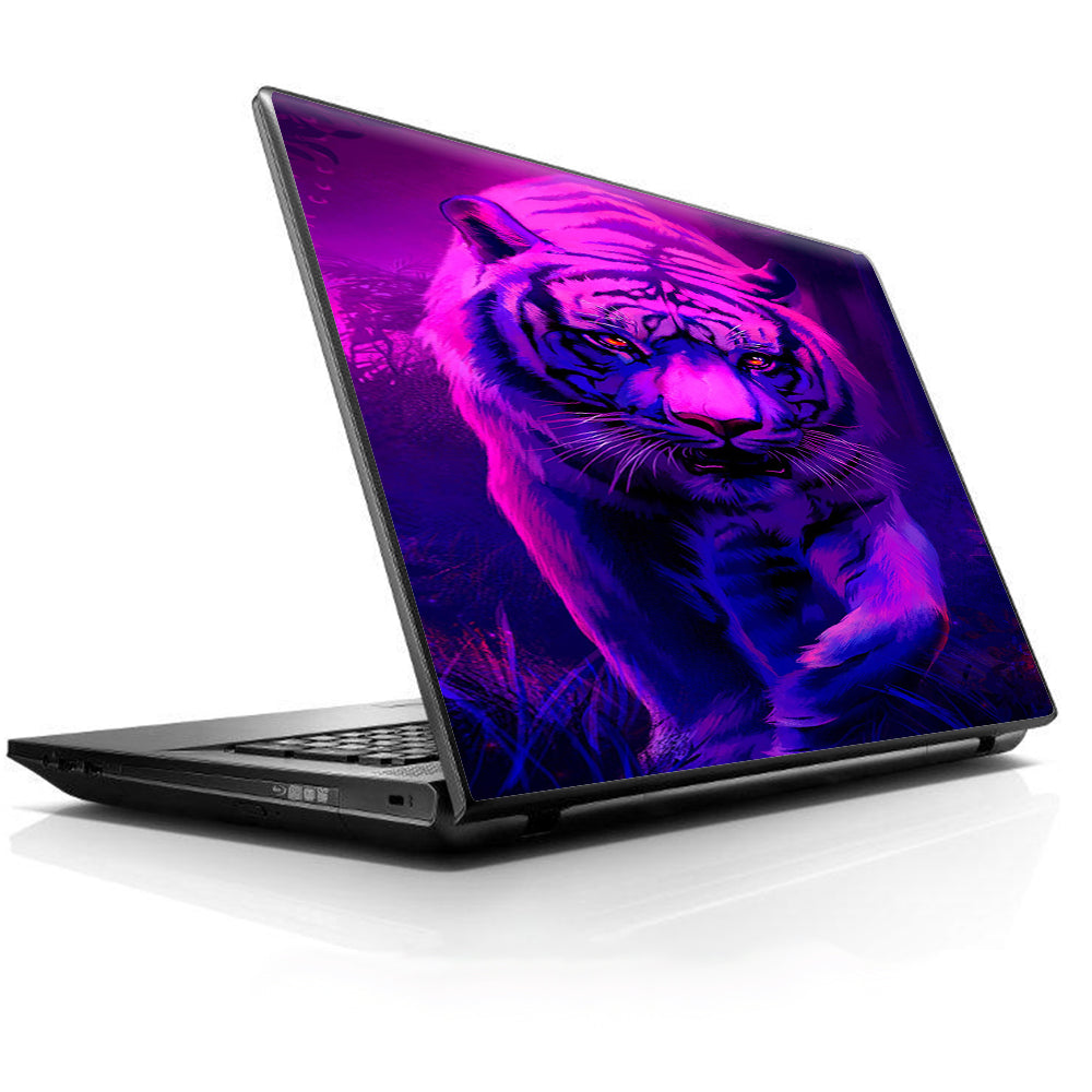  Tiger Prowl Pink Purple Neon Jungle Universal 13 to 16 inch wide laptop Skin