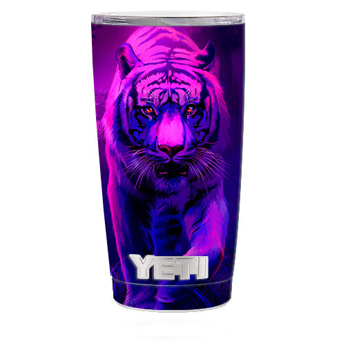  Tiger Prowl Pink Purple Neon Jungle Yeti 20oz Rambler Tumbler Skin