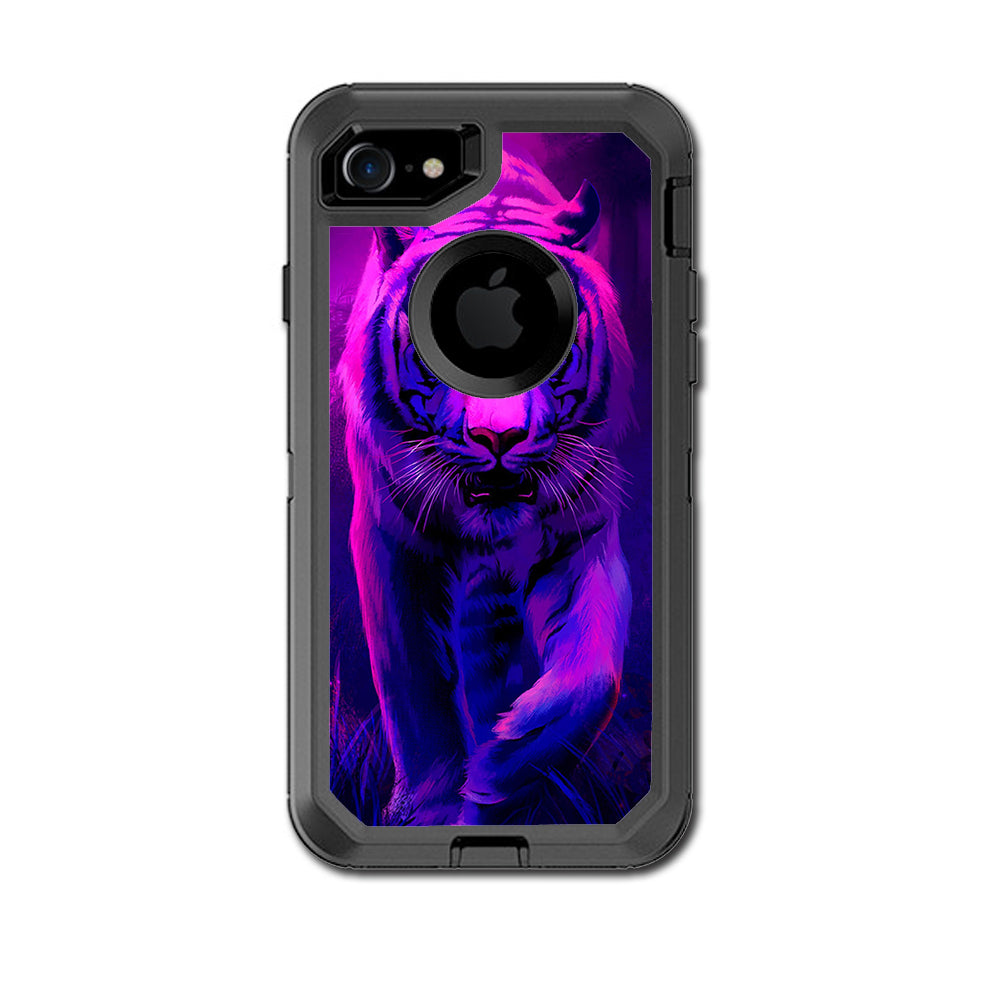  Tiger Prowl Pink Purple Neon Jungle Otterbox Defender iPhone 7 or iPhone 8 Skin