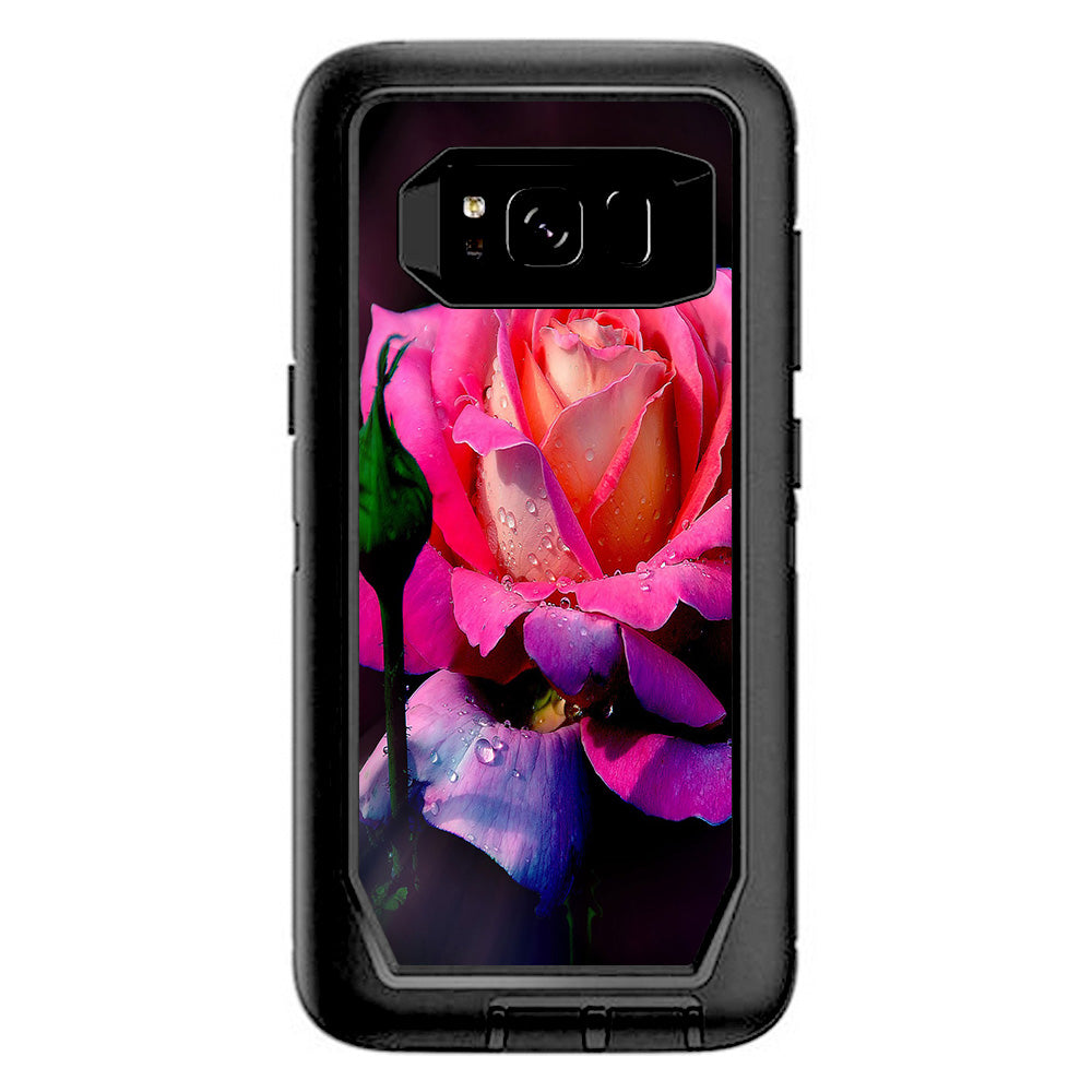  Beautiful Rose Flower Pink Purple Otterbox Defender Samsung Galaxy S8 Skin