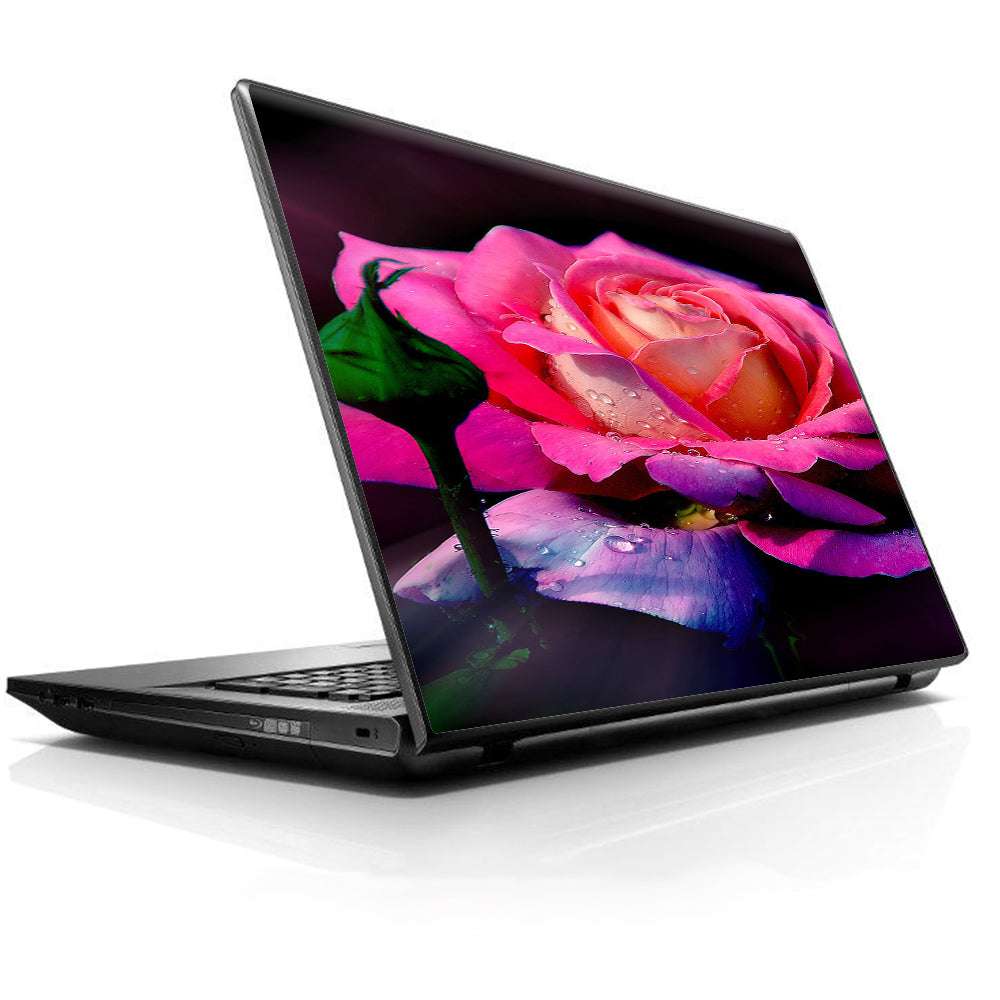  Beautiful Rose Flower Pink Purple Universal 13 to 16 inch wide laptop Skin