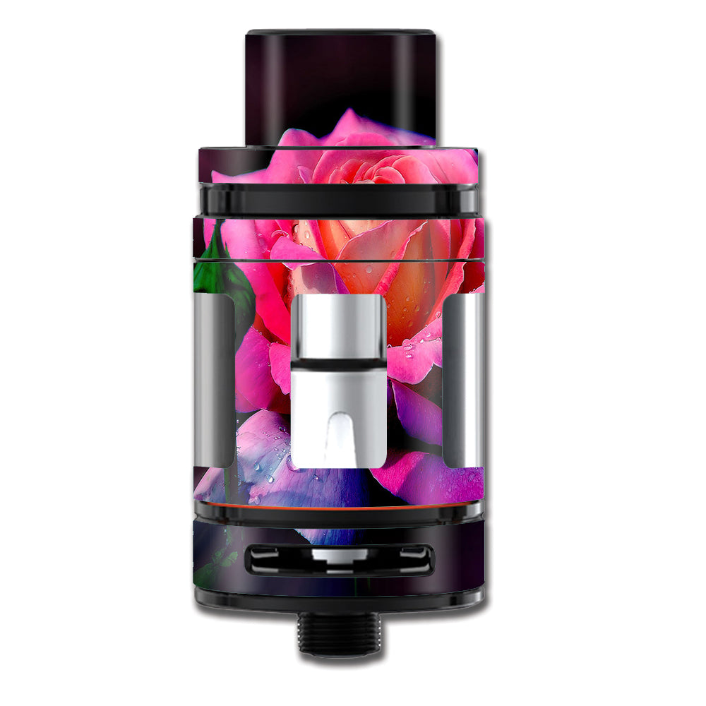  Beautiful Rose Flower Pink Purple Smok TFV8 Mini Big Baby Beast Skin