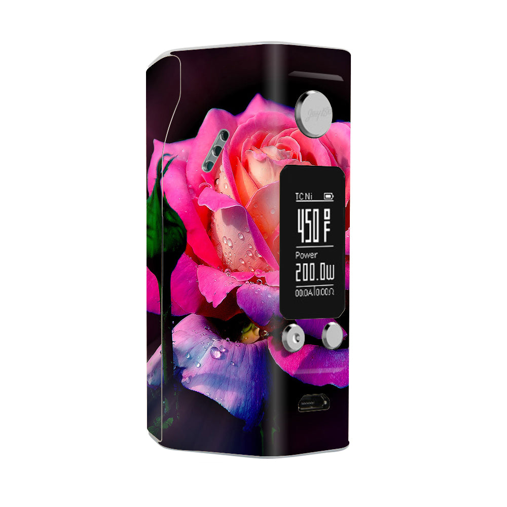  Beautiful Rose Flower Pink Purple Wismec Reuleaux RX200S Skin