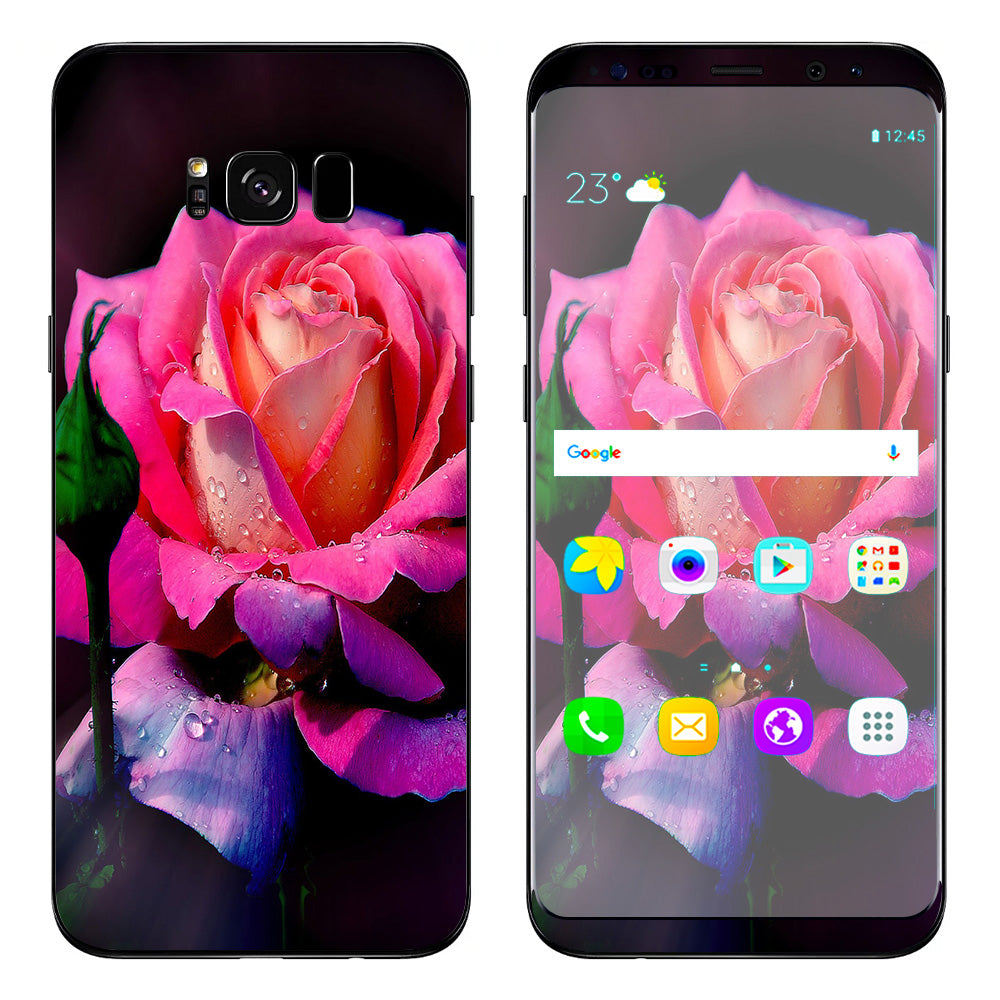  Beautiful Rose Flower Pink Purple Samsung Galaxy S8 Skin