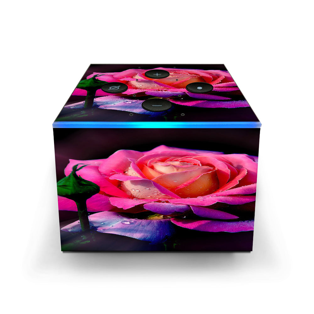  Beautiful Rose Flower Pink Purple Amazon Fire TV Cube Skin