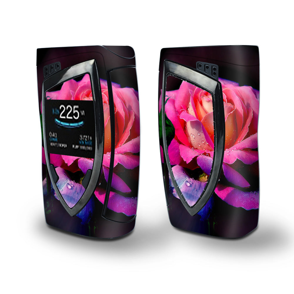 Skin Decal Vinyl Wrap for Smok Devilkin Kit 225w Vape (includes TFV12 Prince Tank Skins) skins cover/ Beautiful Rose Flower Pink Purple