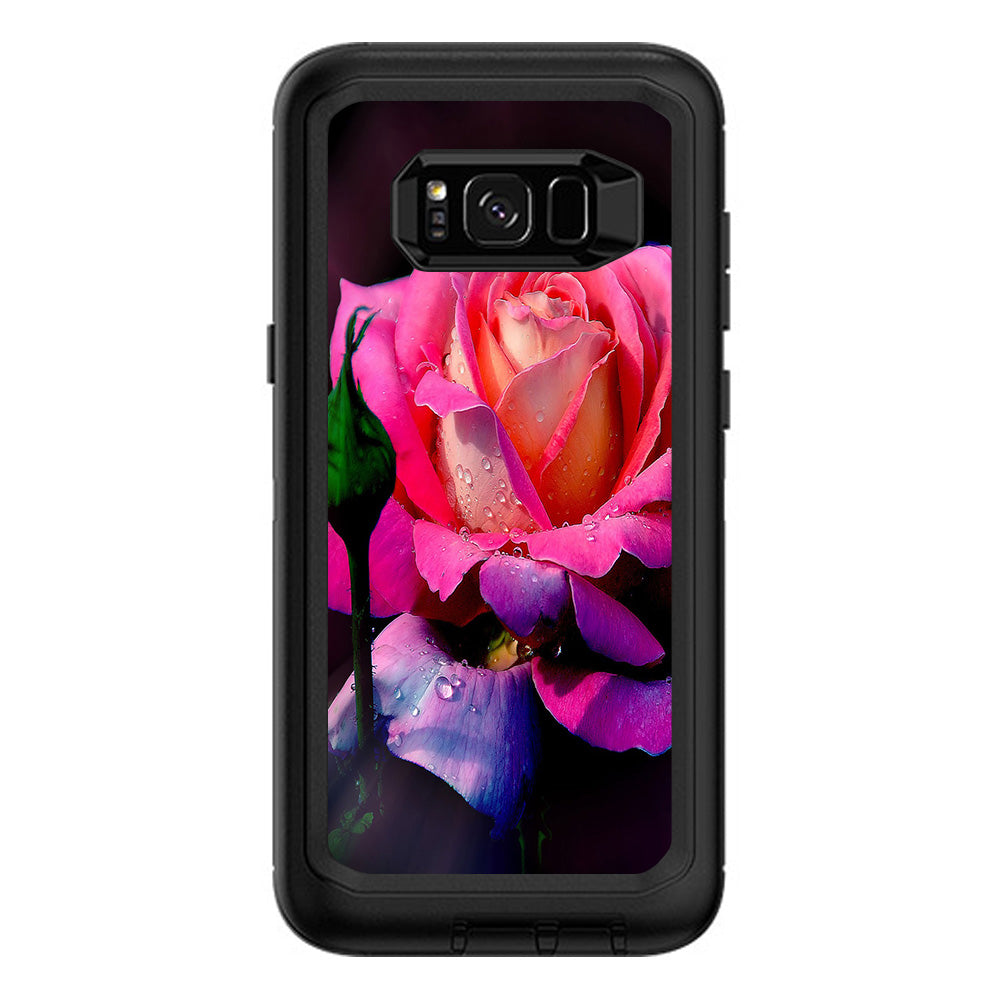  Beautiful Rose Flower Pink Purple Otterbox Defender Samsung Galaxy S8 Plus Skin