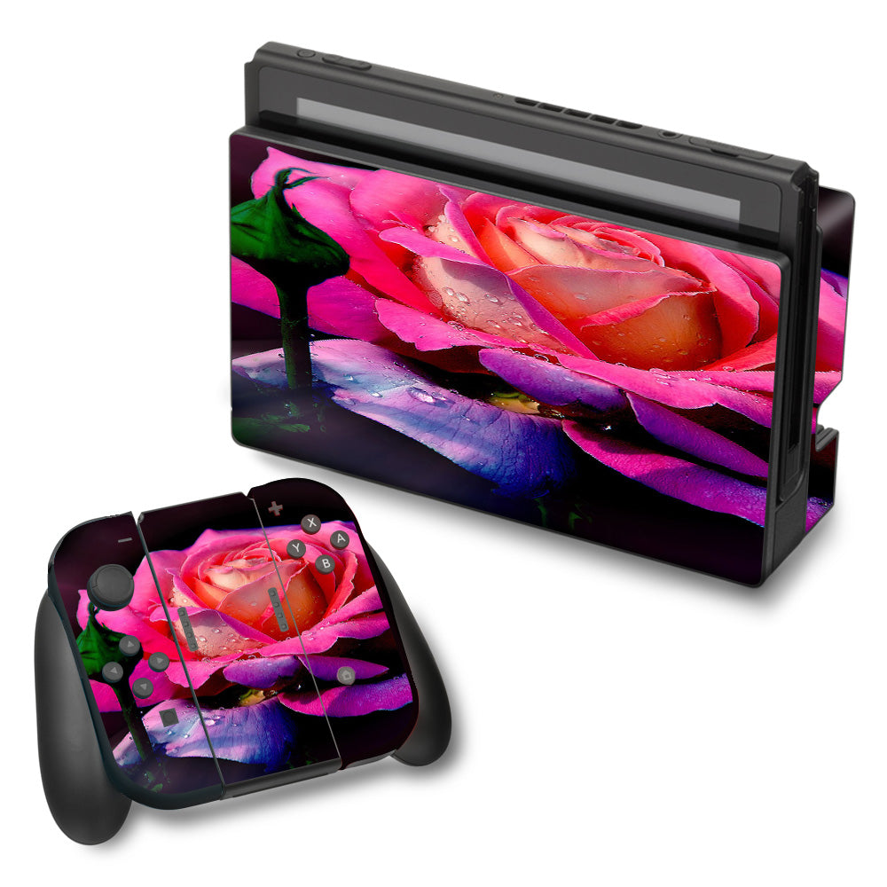  Beautiful Rose Flower Pink Purple Nintendo Switch Skin