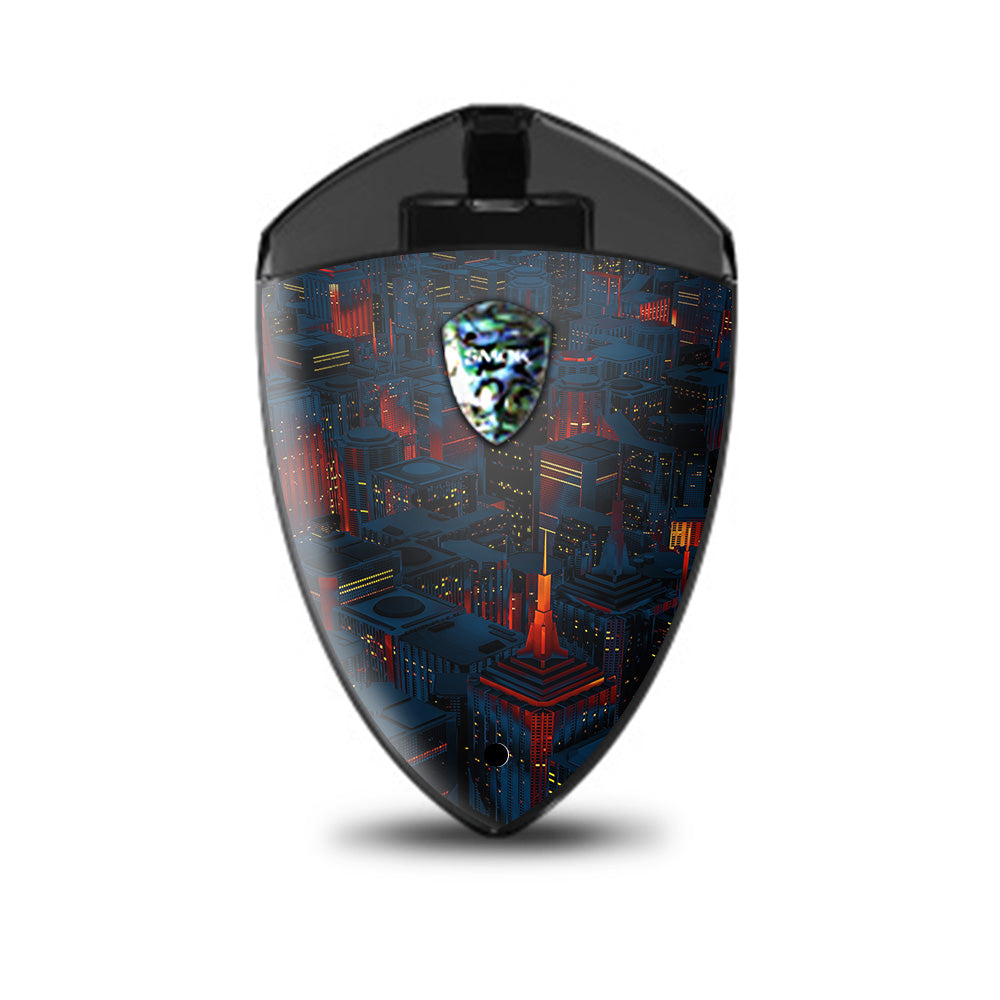  City Glow At Night Skyline View Smok Rolo Badge Skin