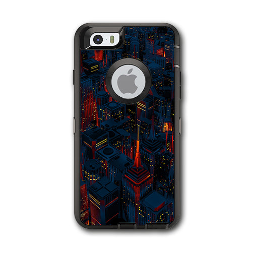  City Glow At Night Skyline View Otterbox Defender iPhone 6 Skin
