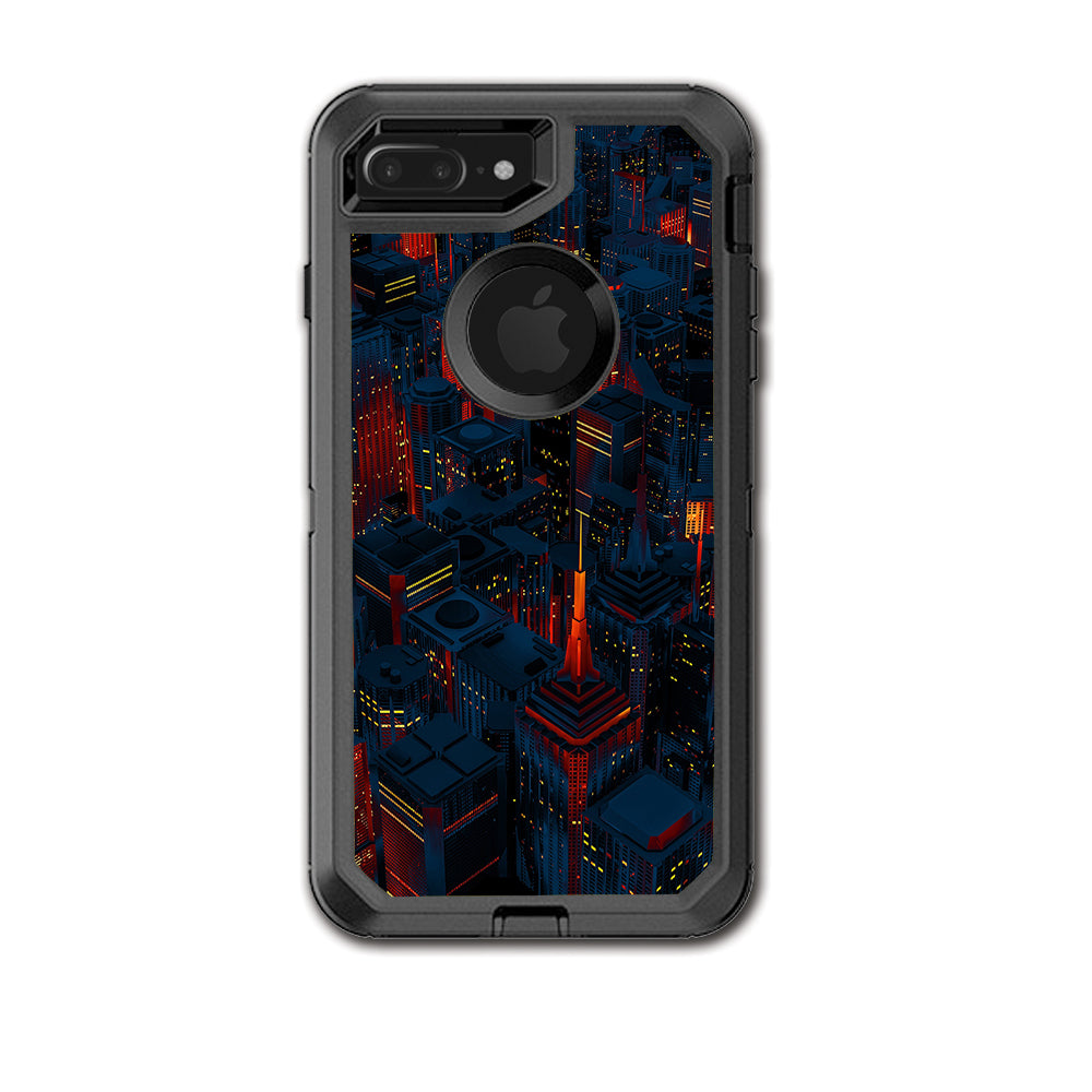  City Glow At Night Skyline View Otterbox Defender iPhone 7+ Plus or iPhone 8+ Plus Skin